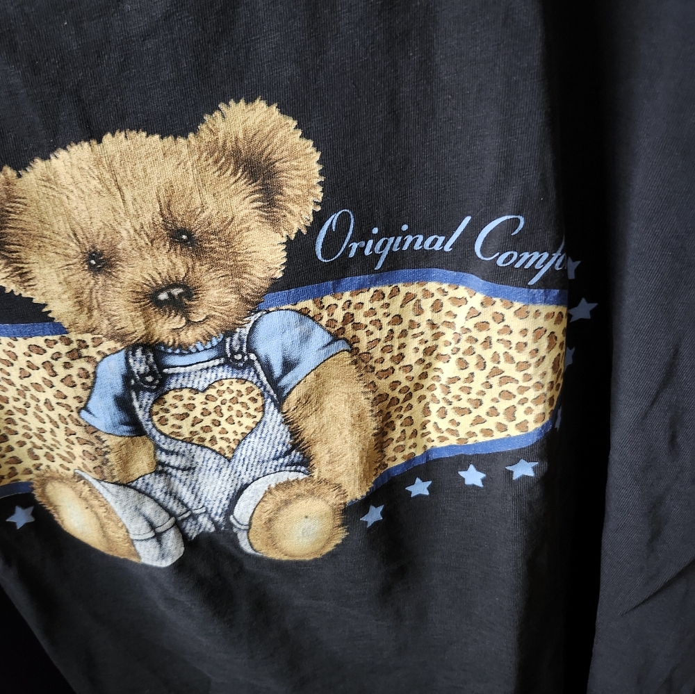 Oneita Teddy Bear Design Black T shirt XL - Picture 3 of 7